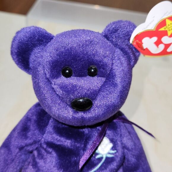 Vintage Ty "Princess Diana" Beanie Baby Bear 1997 PE Pellets Purple 472 - Picture 9 of 9